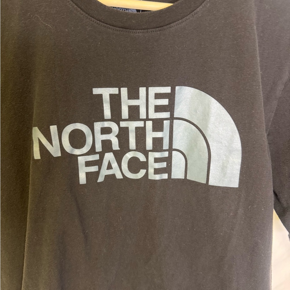 The North Face Black Short Sleeve Tee with Light Blue Logo - Picture 3 of 7